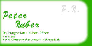 peter nuber business card